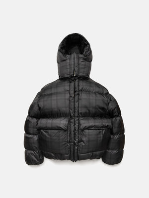 PUFFY JACKET - BLACK CHECKERED