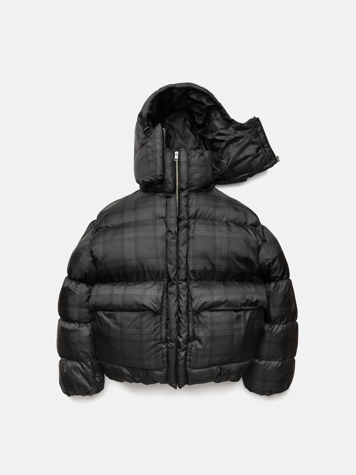 PUFFY JACKET - BLACK CHECKERED