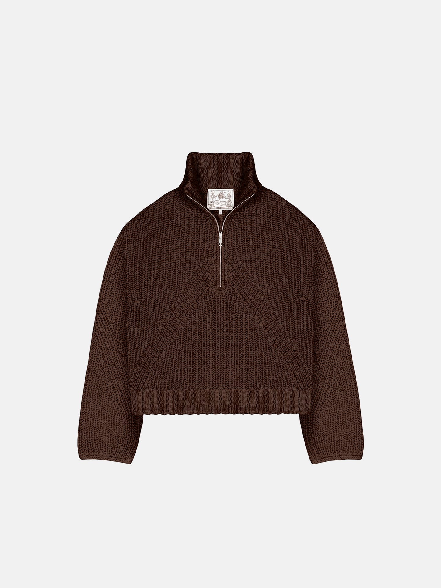 QUARTER ZIP - BROWN