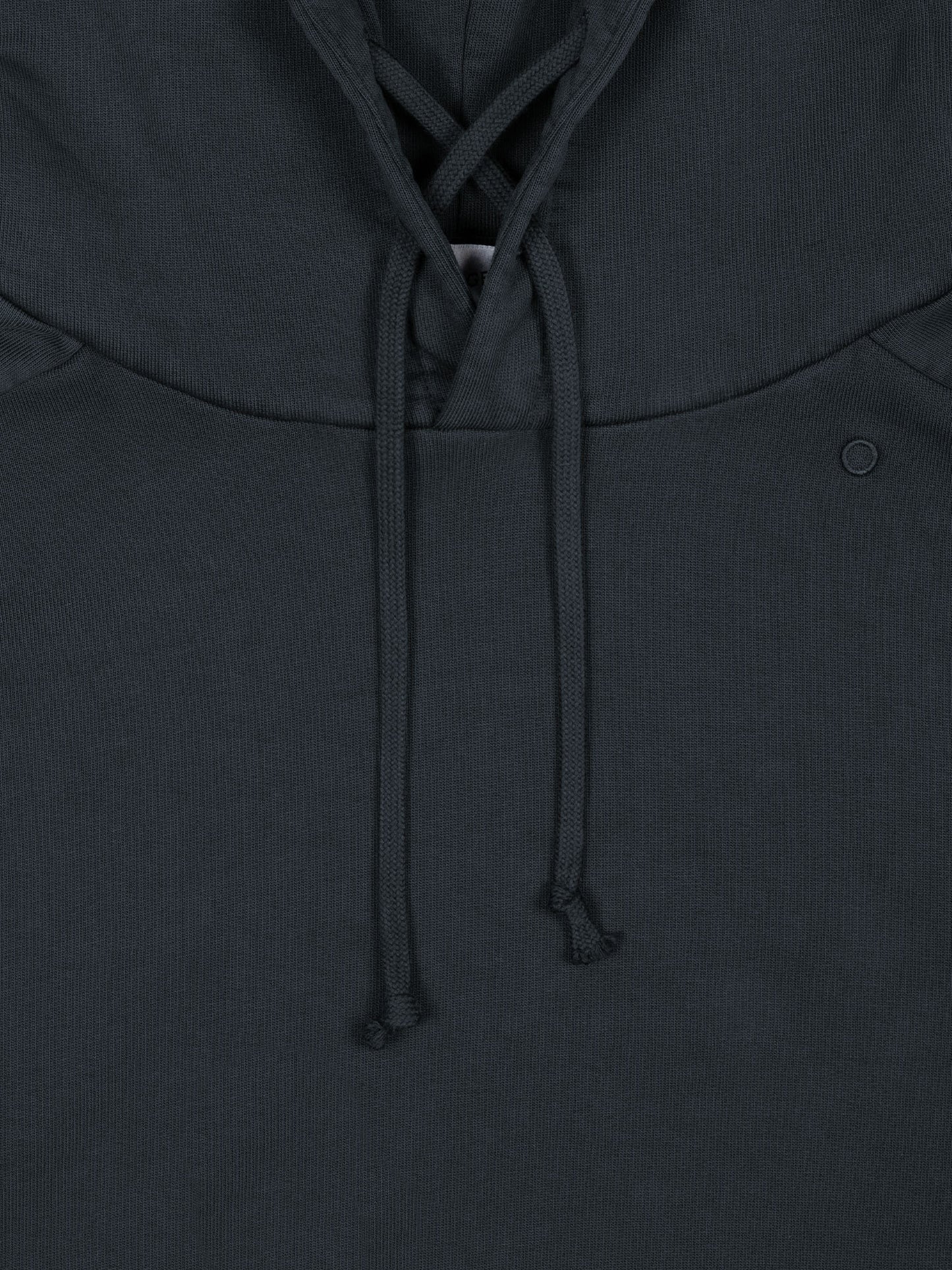 RETRO DRAWSTRING HOODIE - BLACK