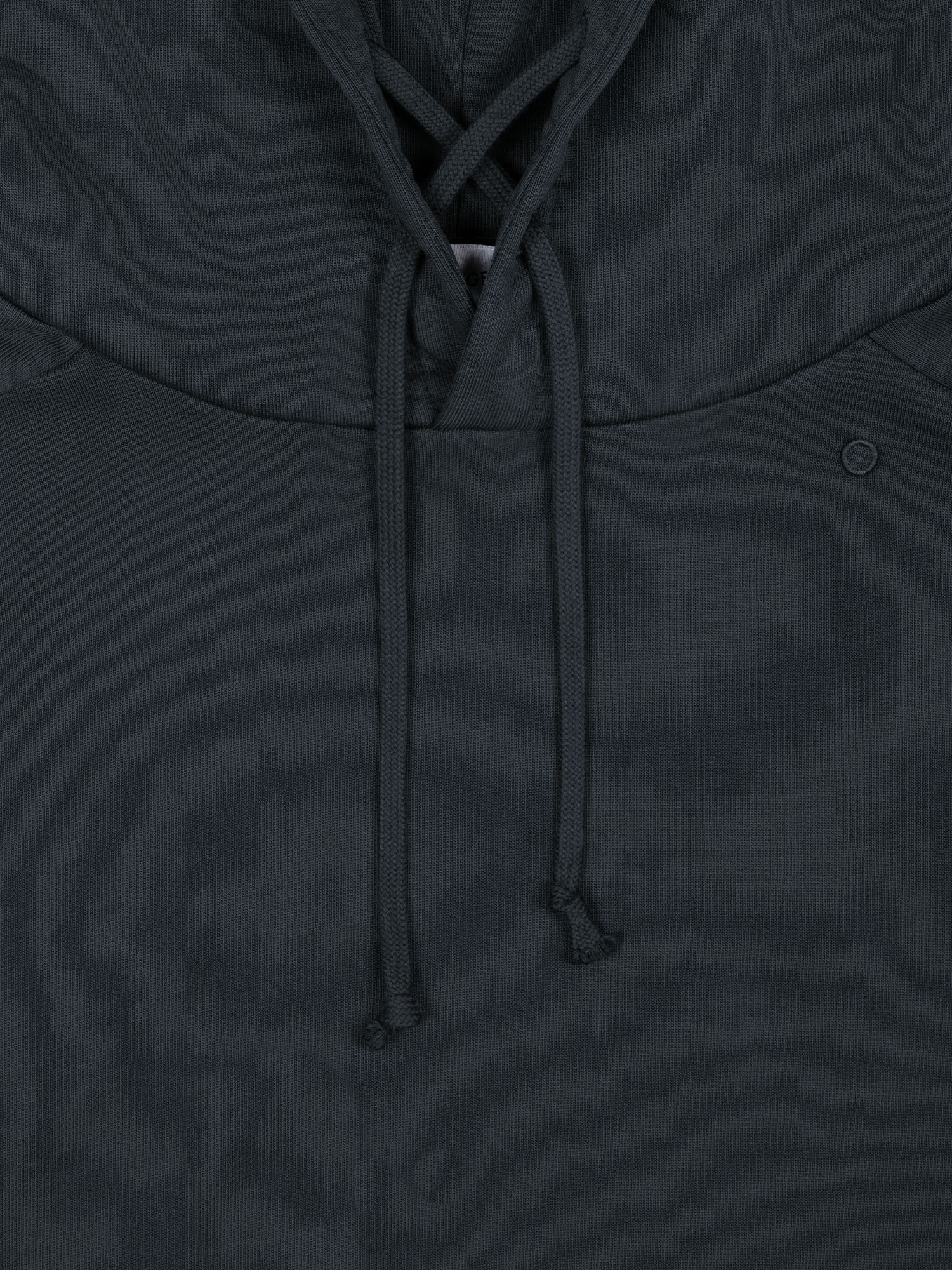 RETRO DRAWSTRING HOODIE - BLACK