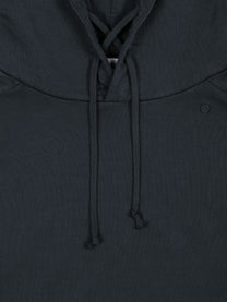RETRO DRAWSTRING HOODIE - BLACK