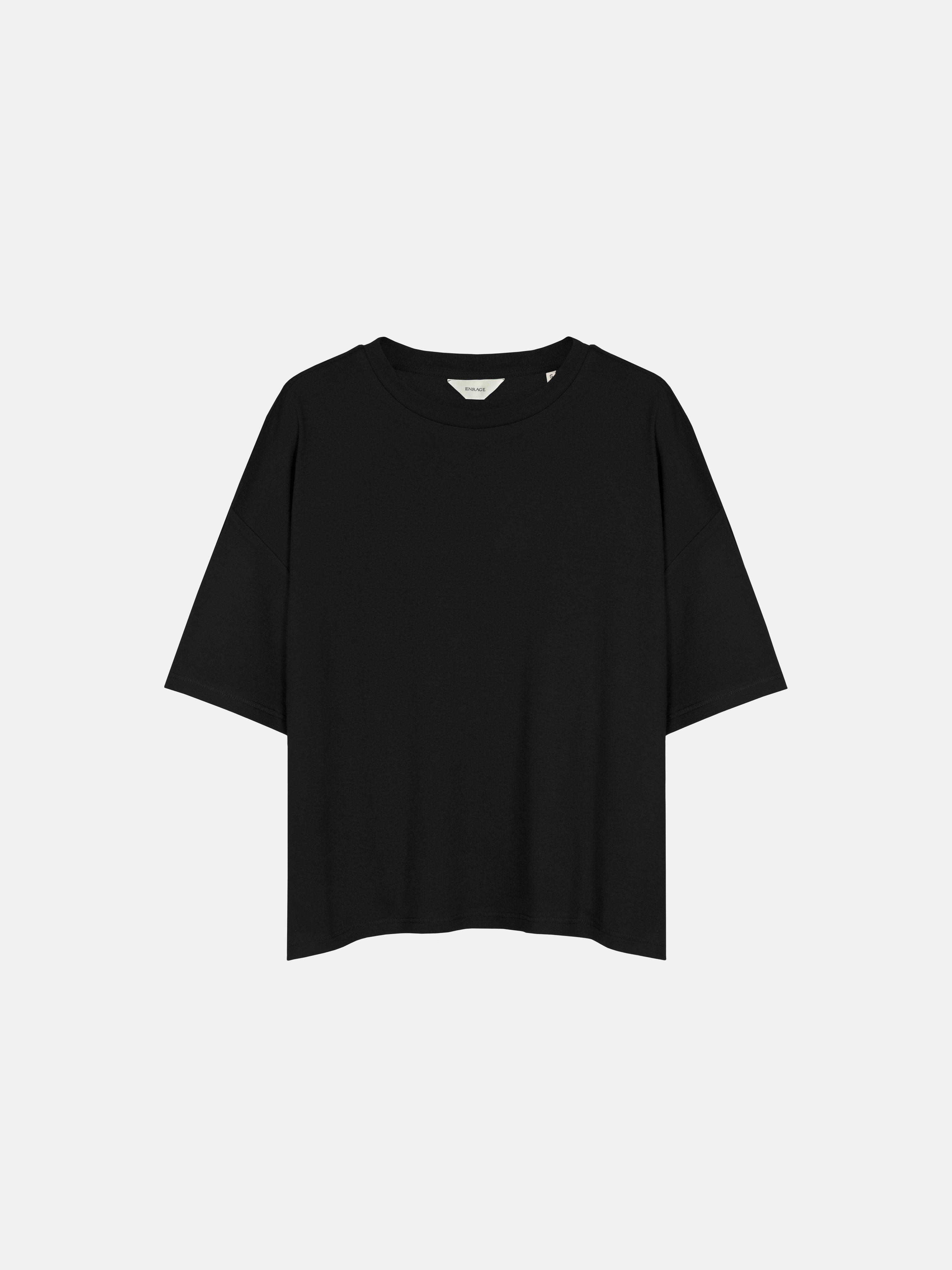 RIB BAGGY TEE - BLACK