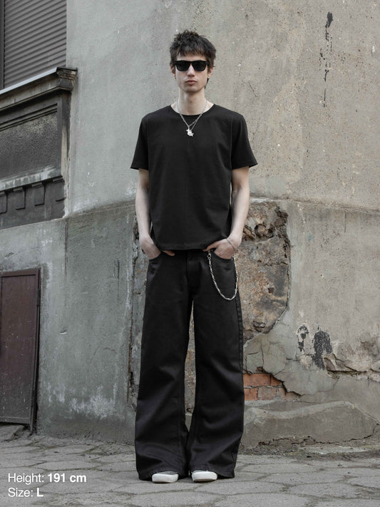 ROUND NECK TEE - BLACK