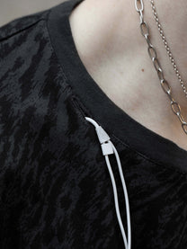 ROUND NECK TEE - BLACK LEOPARD