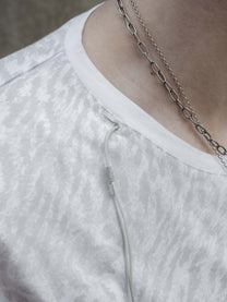 ROUND NECK TEE - WHITE LEOPARD