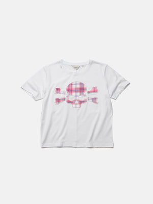 ROUND NECK TEE - WHITE SKULL