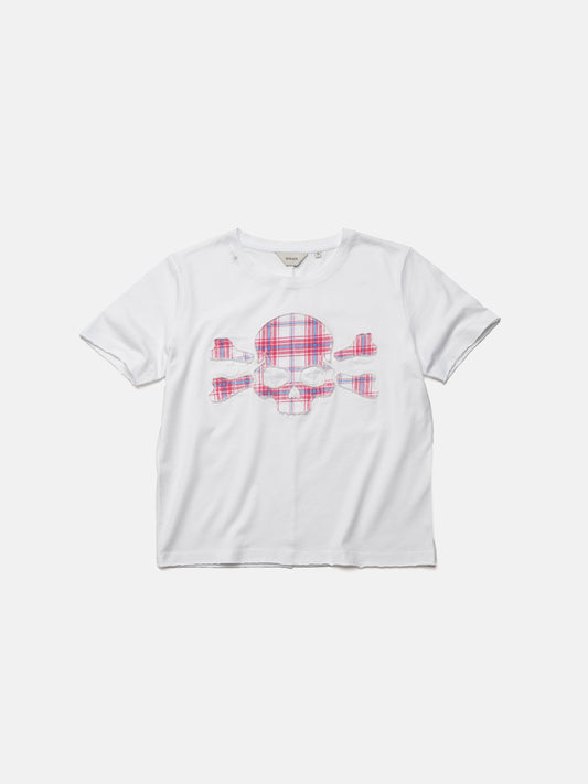 ROUND NECK TEE - WHITE SKULL