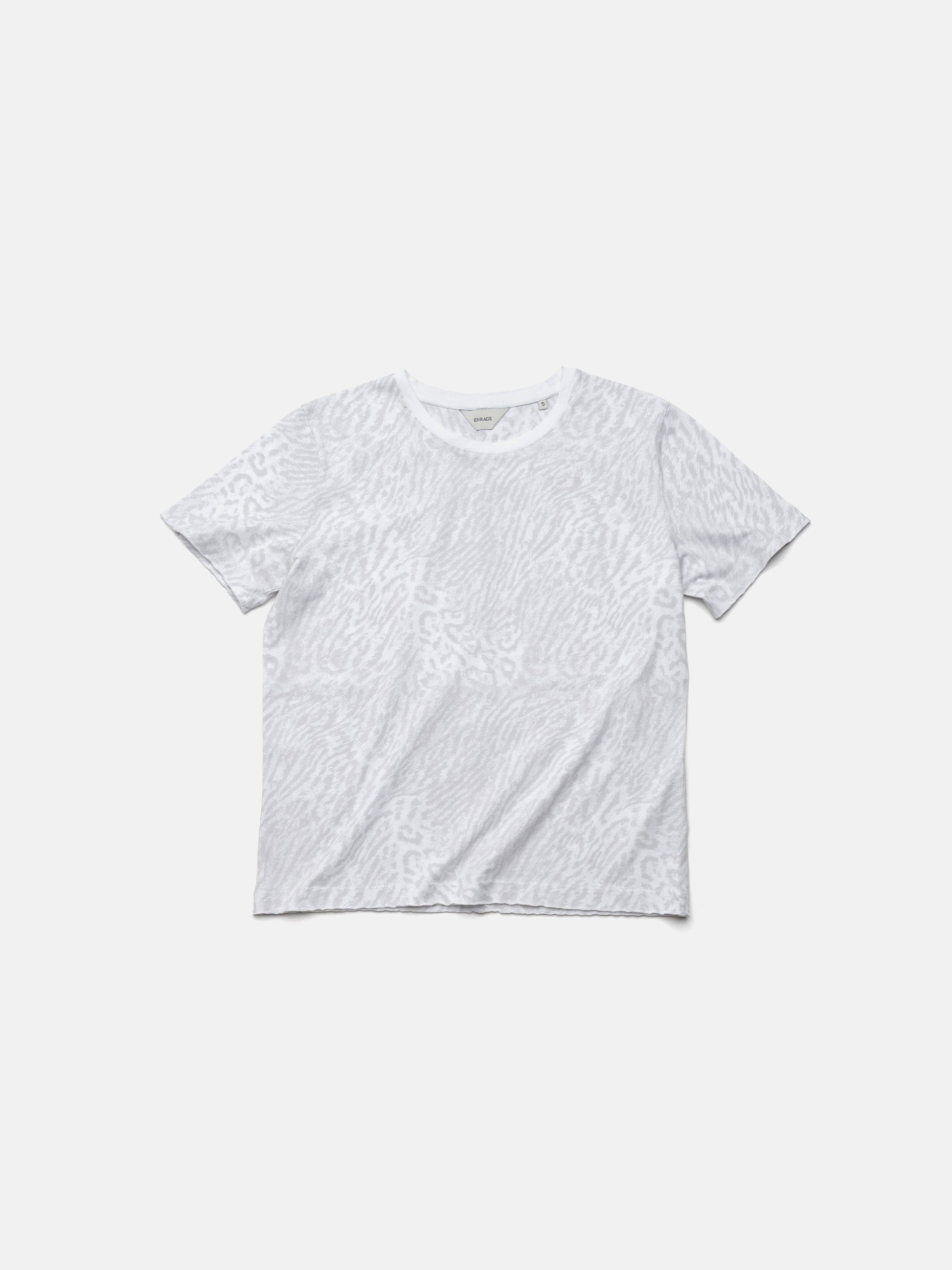 ROUND NECK TEE - WHITE LEOPARD
