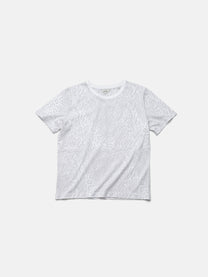 ROUND NECK TEE - WHITE LEOPARD