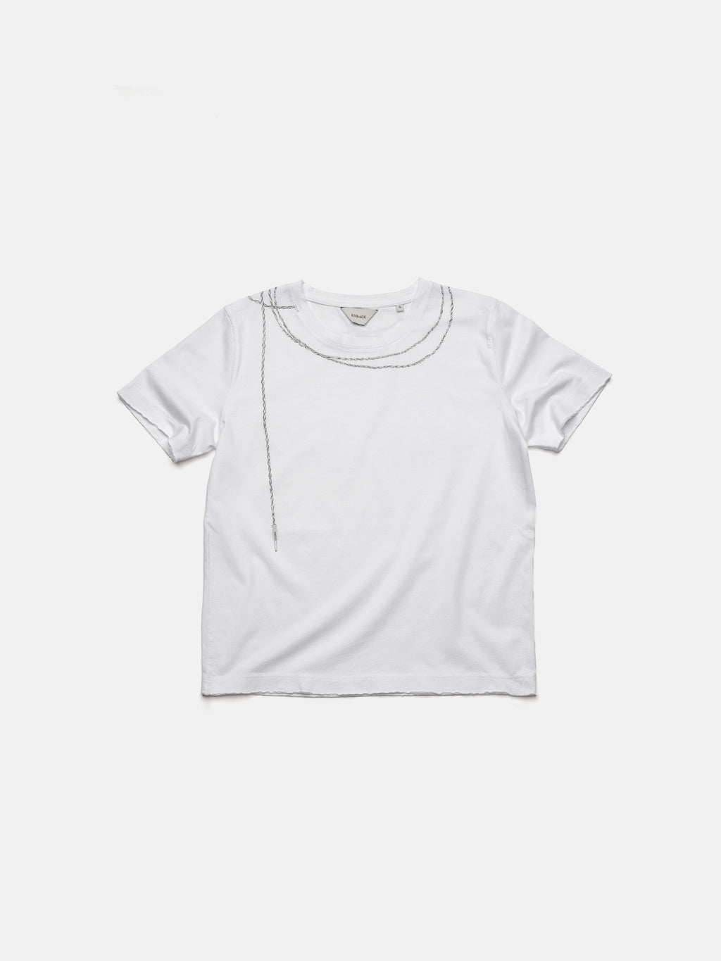 ROUND NECK TEE - WHITE WIRED