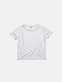 ROUND NECK TEE - WHITE WIRED