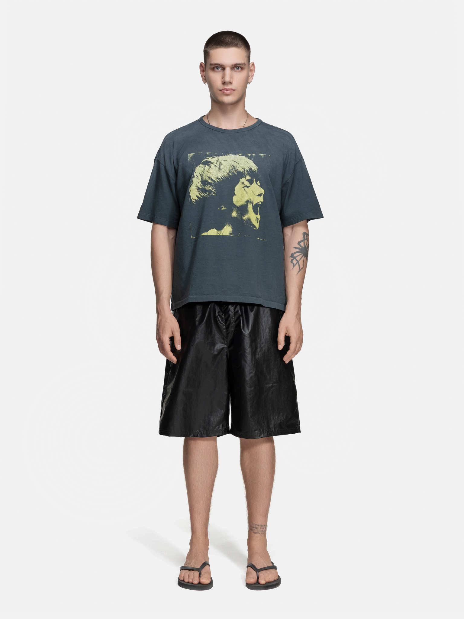 SINGLE STITCH TEE - SCREAM WASHED BLACK