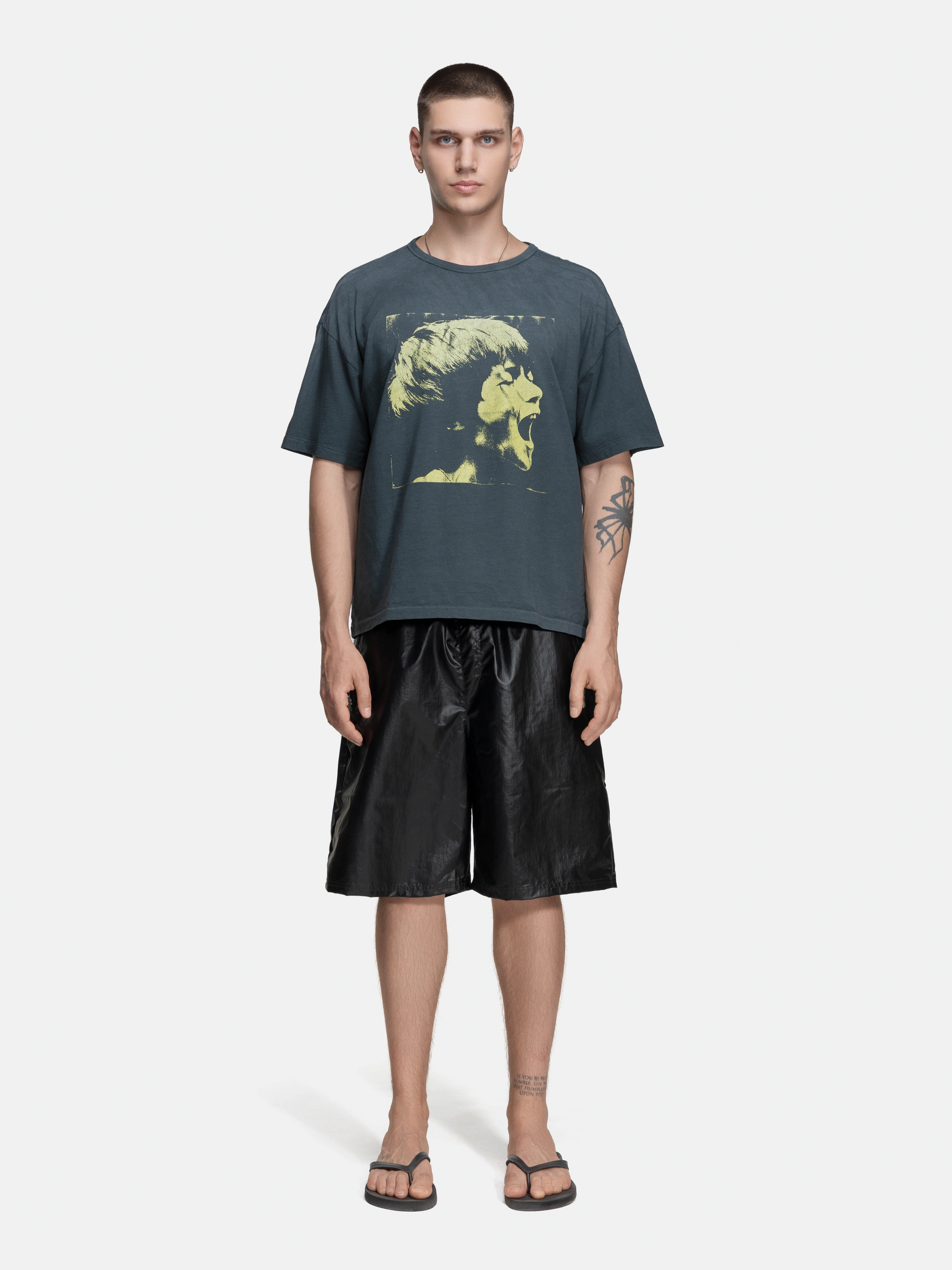 SINGLE STITCH TEE - SCREAM WASHED BLACK