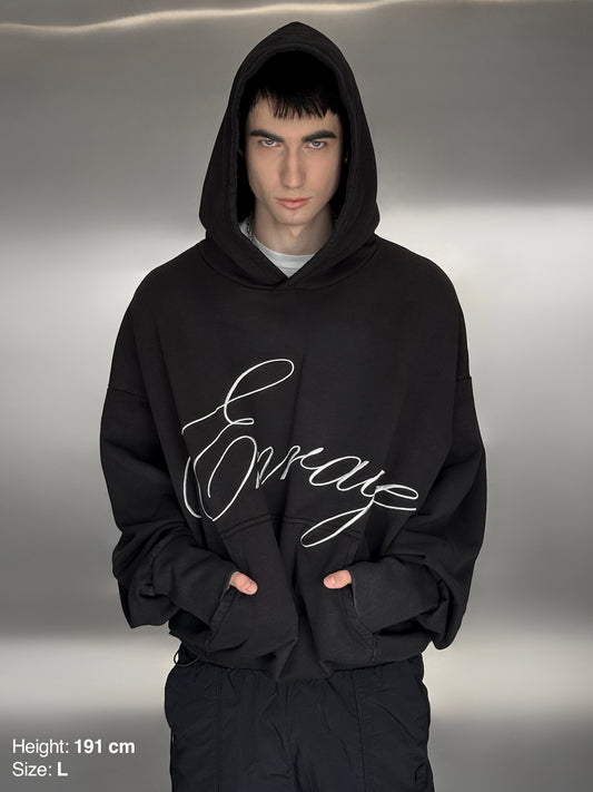 SCRIPT HOODIE - BLACK