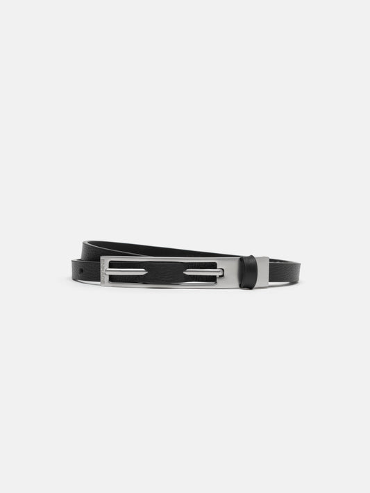 SLIM LEATHER BELT - BLACK