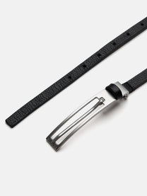 SLIM LEATHER BELT - BLACK