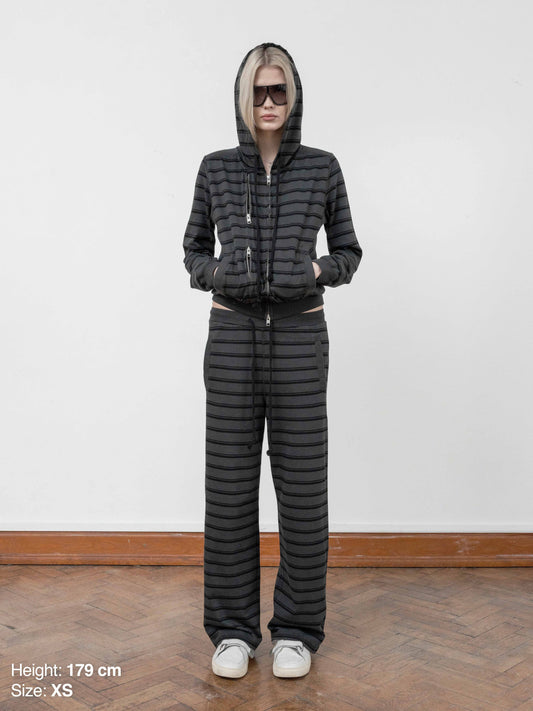 SLIM SWEATPANTS - BLACK STRIPED