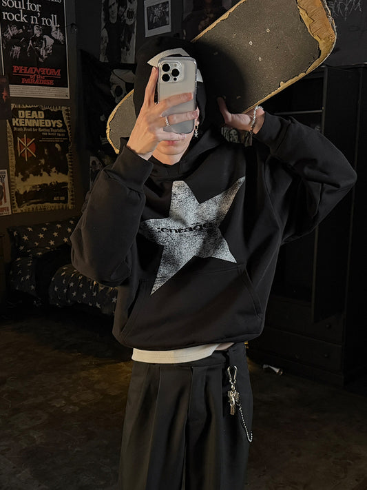 STAR HOODIE - BLACK