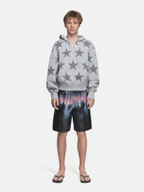 RIPPED COLLAR HOODIE - STARS