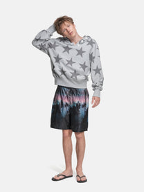 RIPPED COLLAR HOODIE - STARS