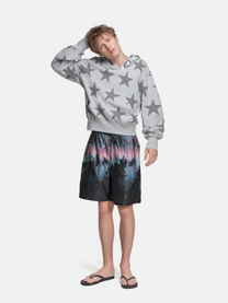 RIPPED COLLAR HOODIE - STARS