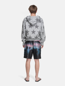 RIPPED COLLAR HOODIE - STARS