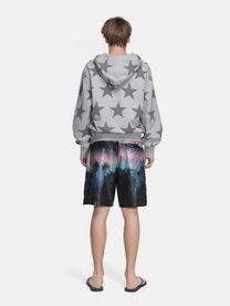 RIPPED COLLAR HOODIE - STARS