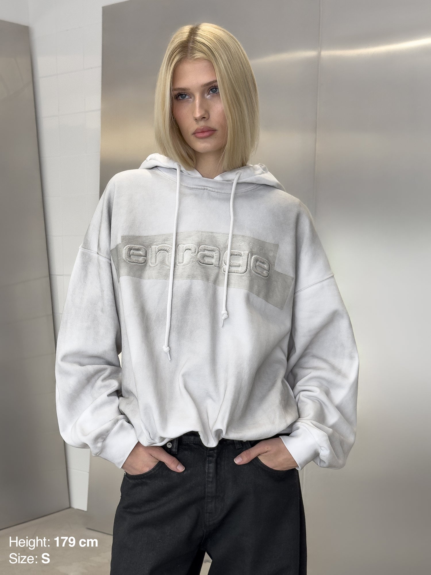 TAPE HOODIE – DIRTY WHITE