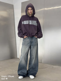 TAPE HOODIE – AUBERGINE