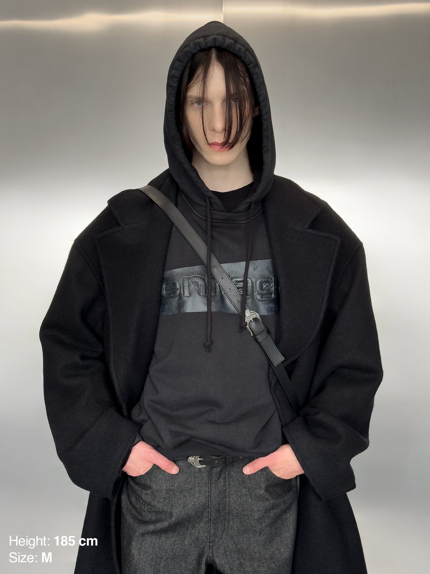 TAPE HOODIE - BLACK