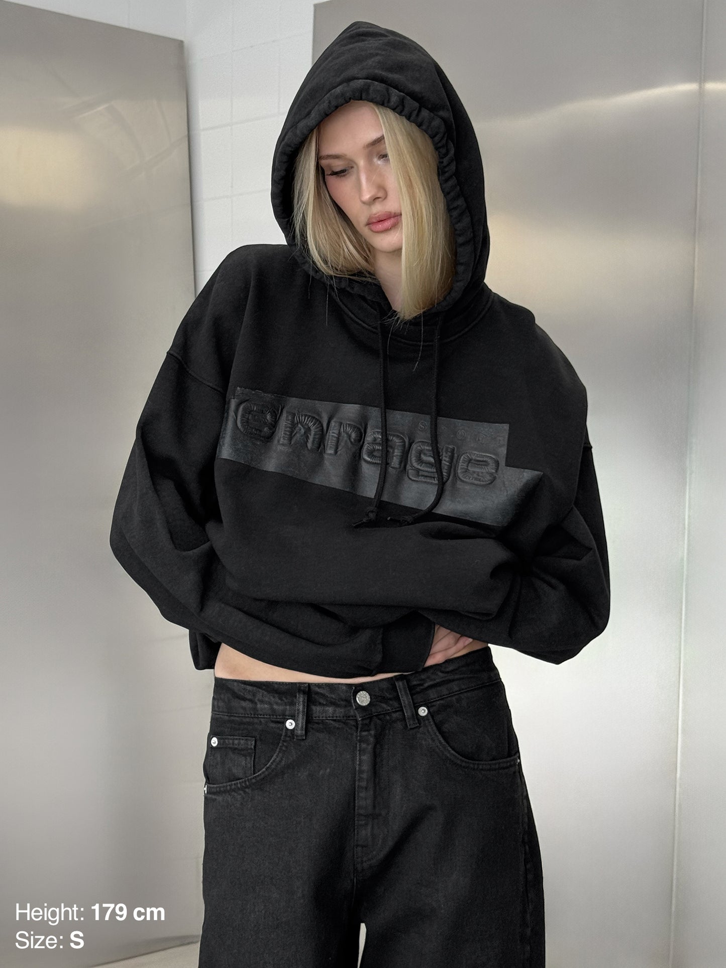 TAPE HOODIE - BLACK