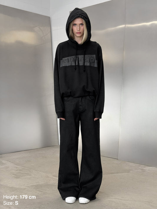 TAPE HOODIE - BLACK