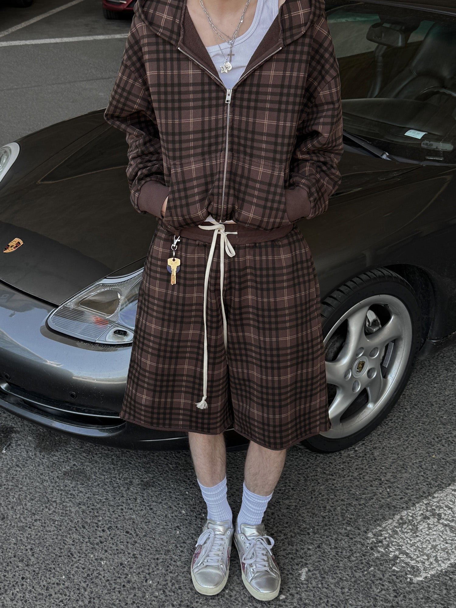 THE BLANC MAXI SHORTS - TARTAN