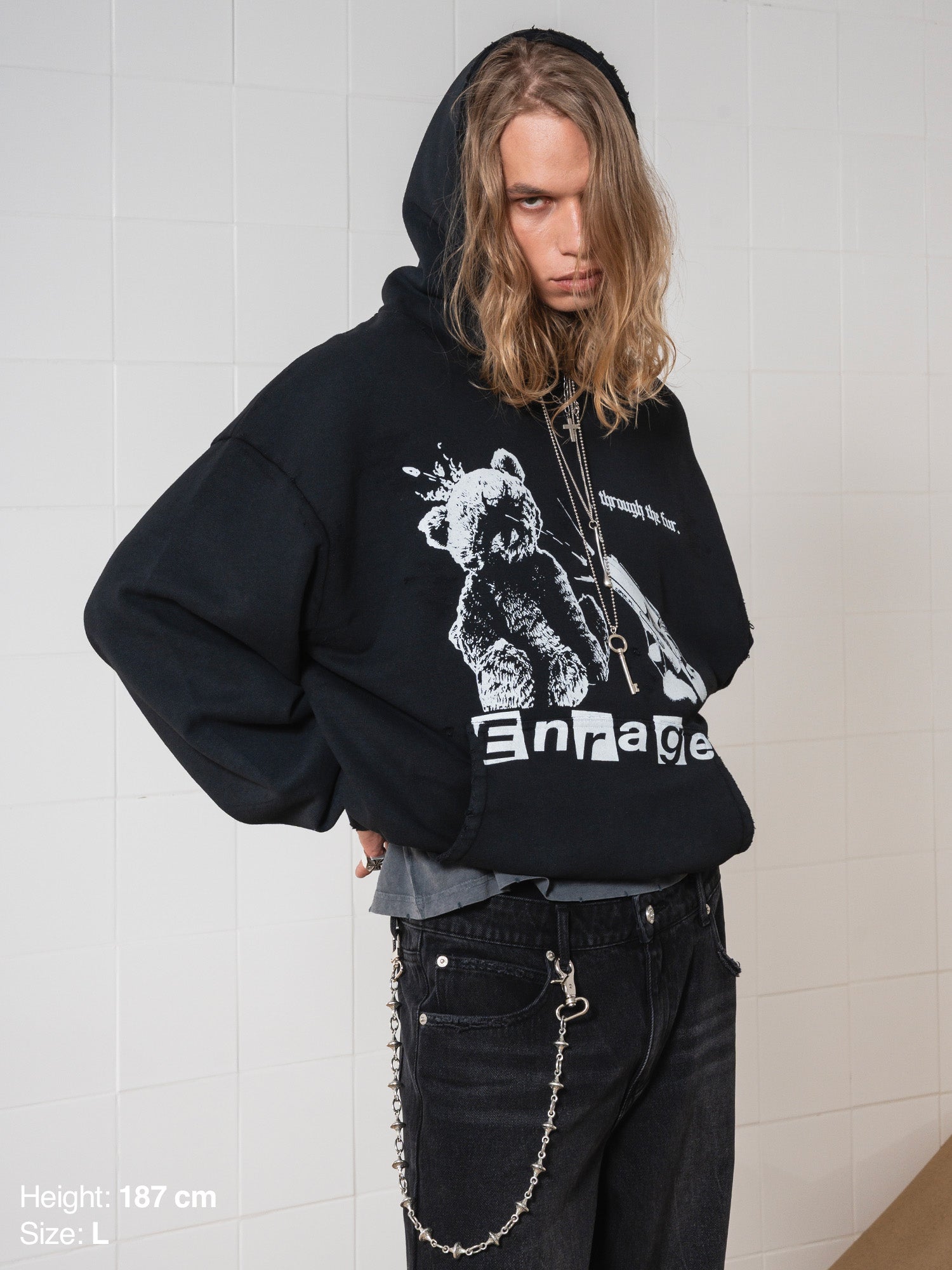 TEDDY-HOODIE – VINTAGE SCHWARZ