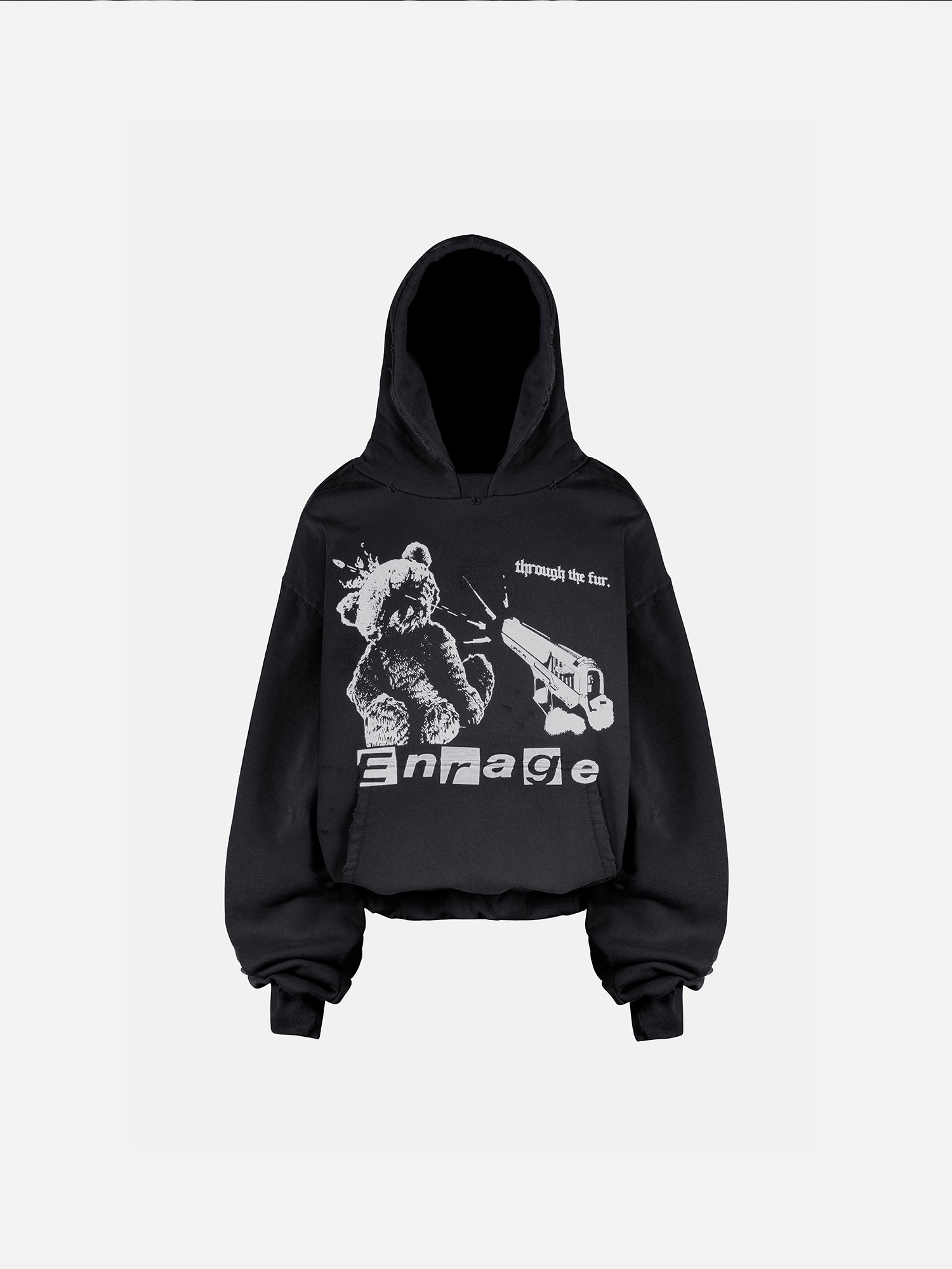 TEDDY-HOODIE – VINTAGE SCHWARZ