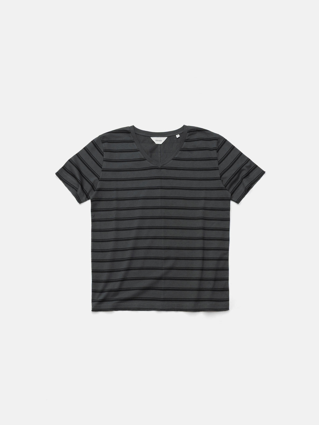 V-NECK TEE - BLACK STRIPED