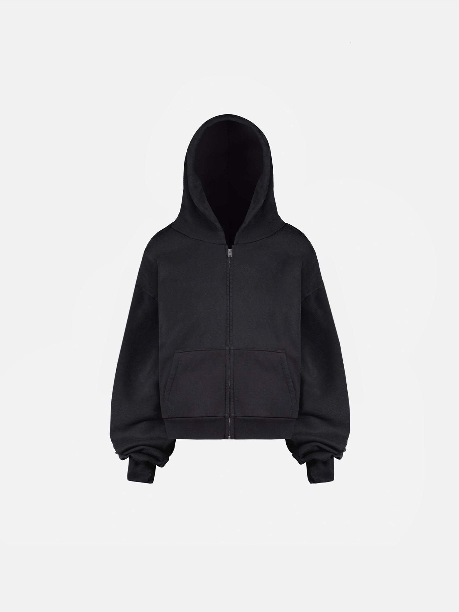 THE BLANC ZIP HOODIE - VINTAGE BLACK