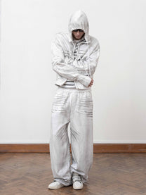 SCHMUTZIGE SPRAY-SWEATPANTS - WEISS