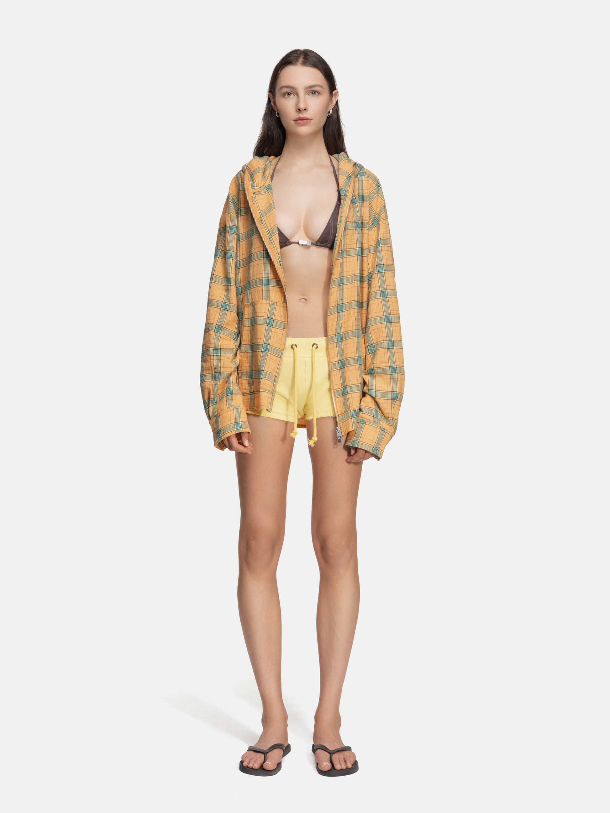 FLANNEL HOODIE - YELLOW