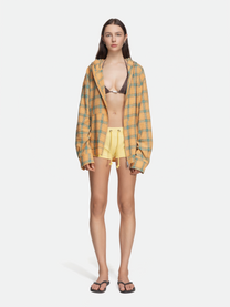 FLANNEL HOODIE - YELLOW