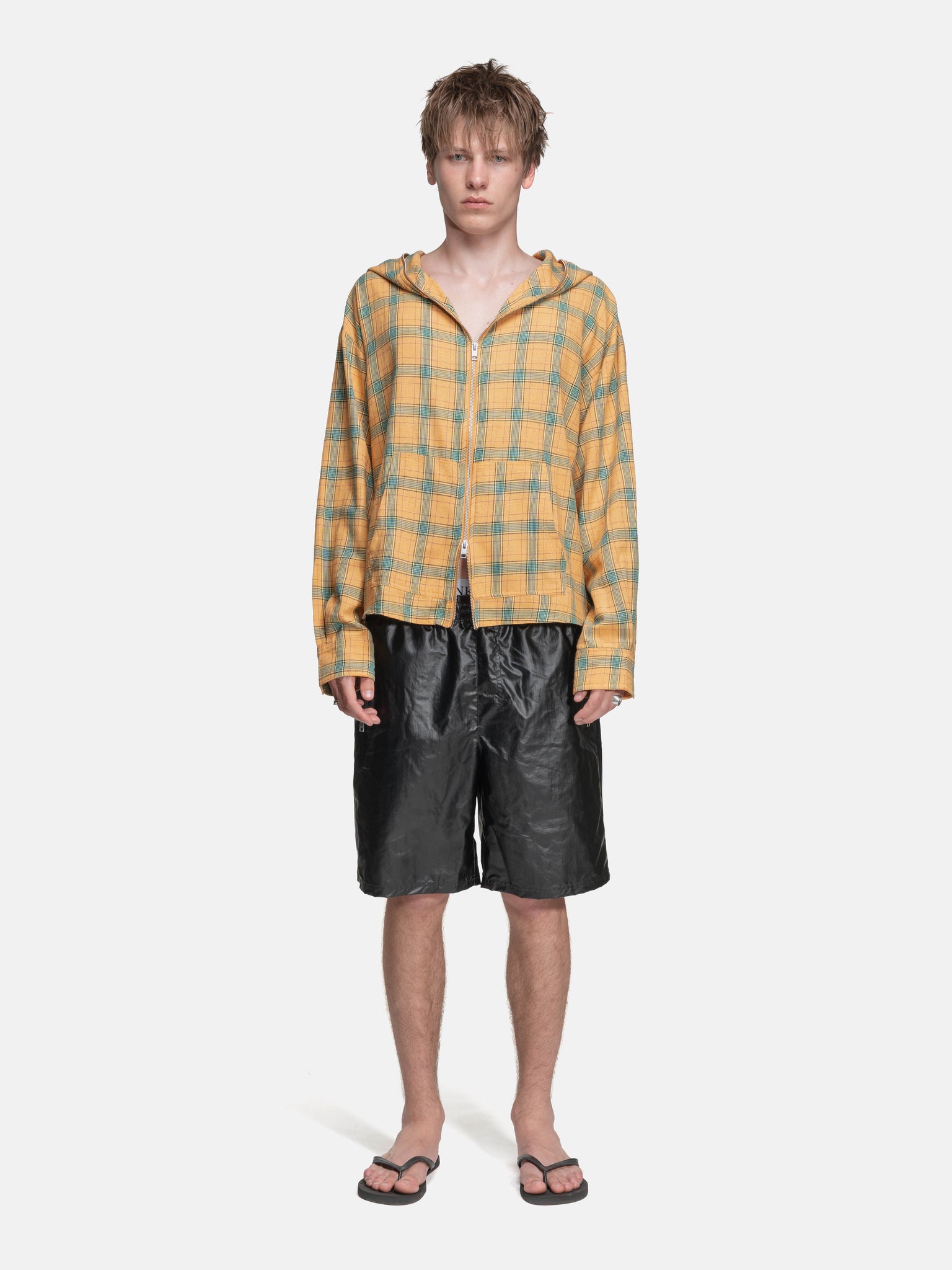 FLANEL HOODIE - YELLOW
