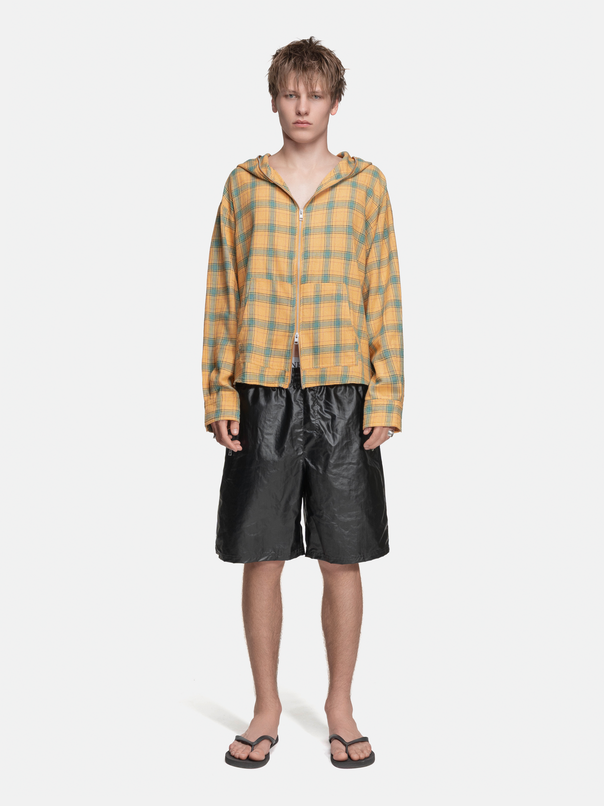 FLANNEL HOODIE - YELLOW