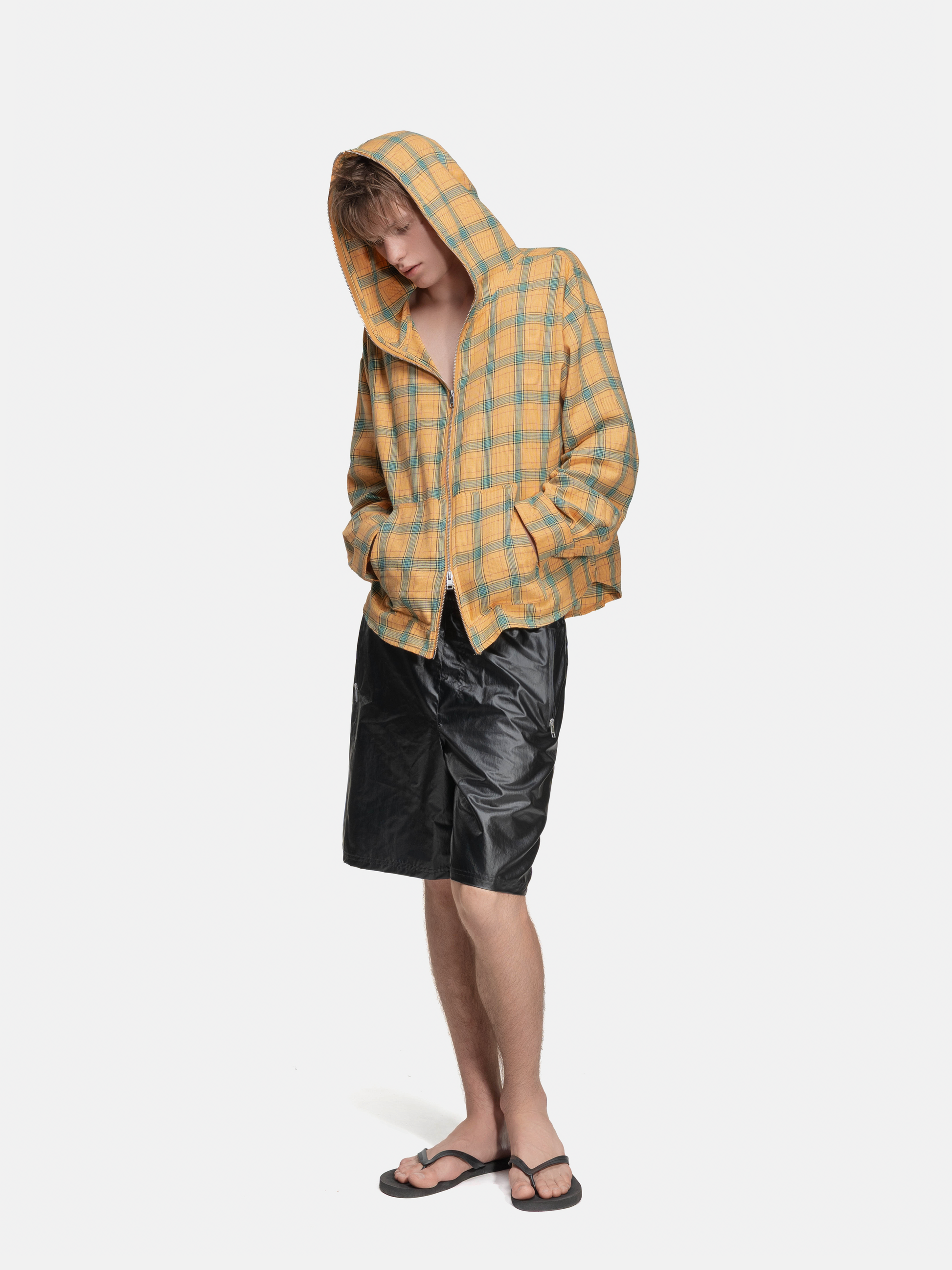 FLANNEL HOODIE - YELLOW
