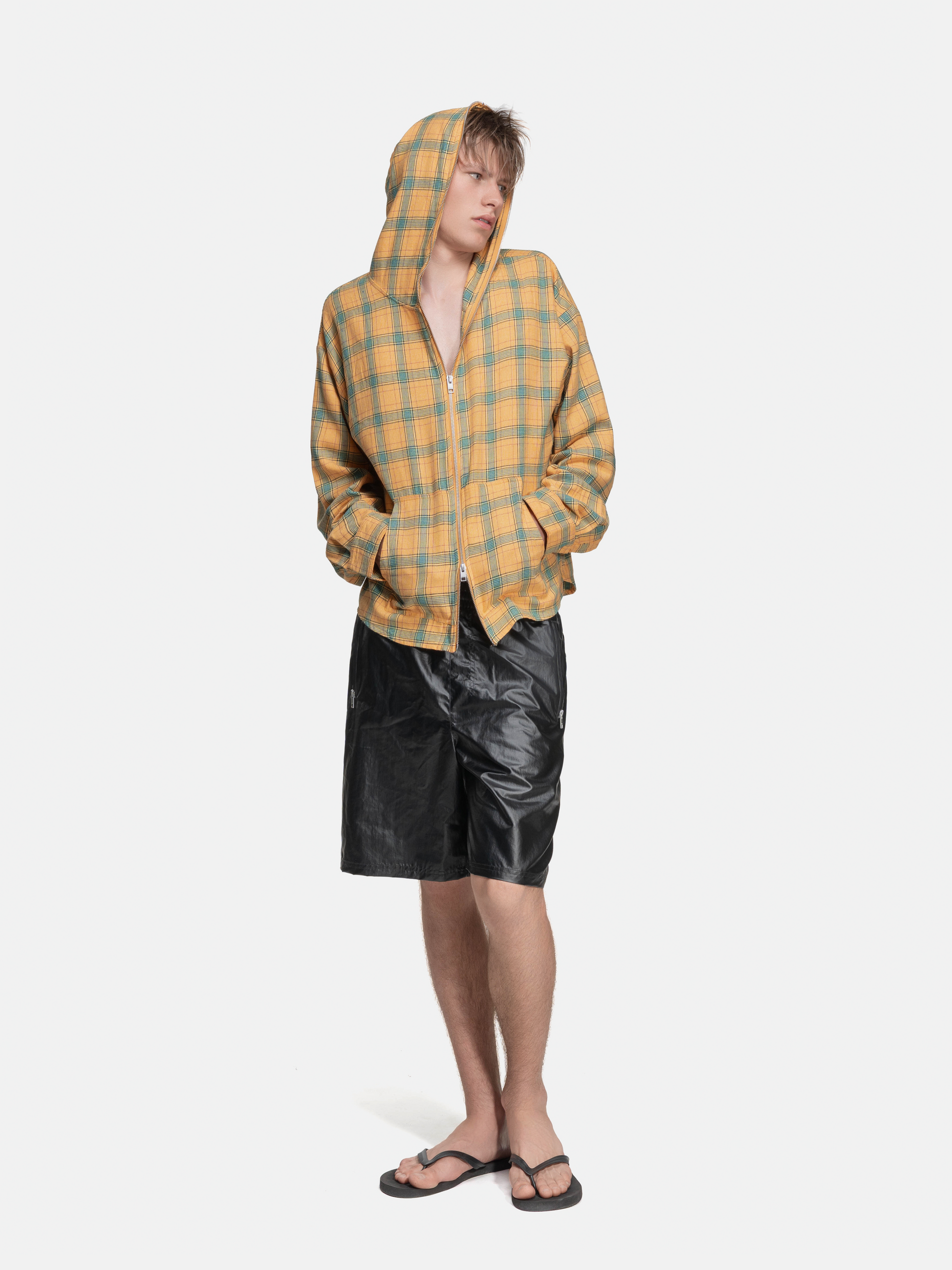 FLANNEL HOODIE - YELLOW