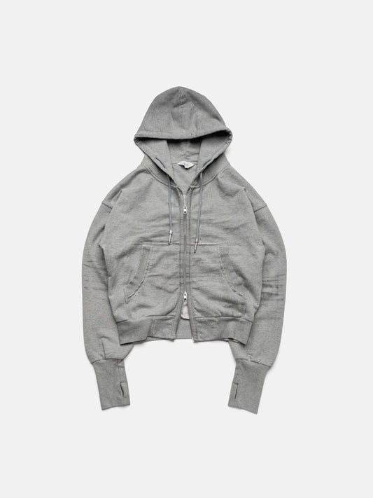 DIRTY SPRAY ZIP HOODIE - GRAY