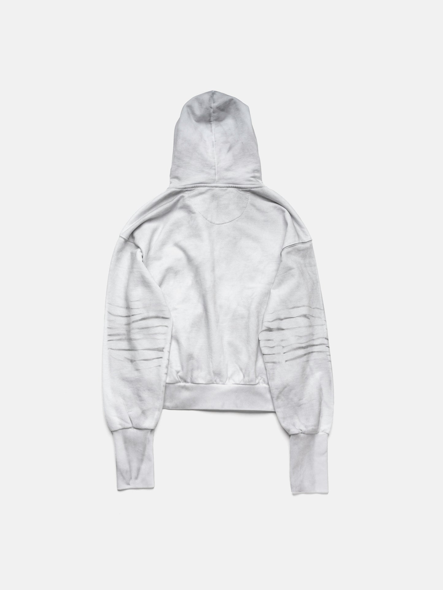 DIRTY SPRAY ZIP HOODIE - WHITE